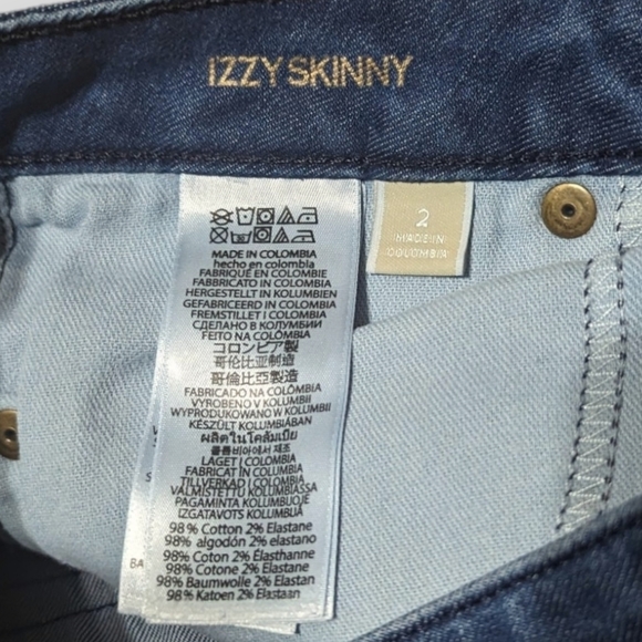 Michael Kors Izzy Skinny Jeans,Blue Whiskered and Frayed,SZ 2 - Picture 5 of 9